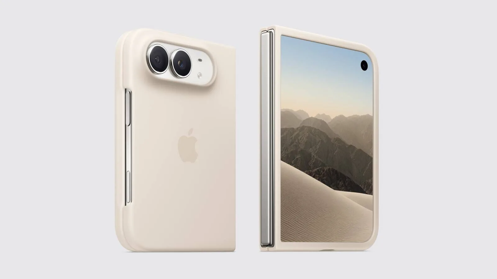 Apples vikbara iPhone Duo visad uppfälld, med fokus på sidoknappen med integrerad Touch ID