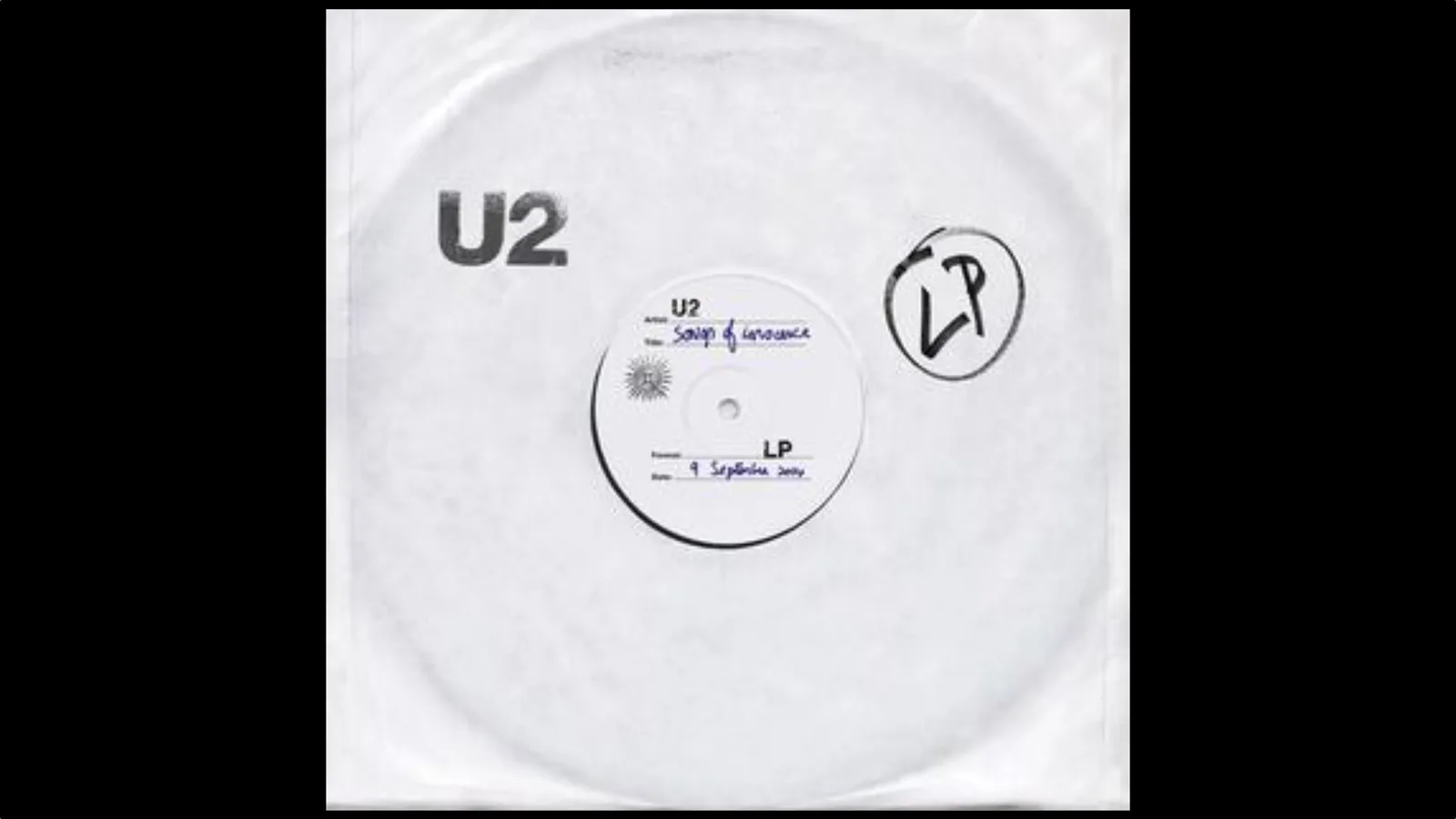 iTunes auf einem Mac-Bildschirm zeigt das U2-Album Songs of Innocence