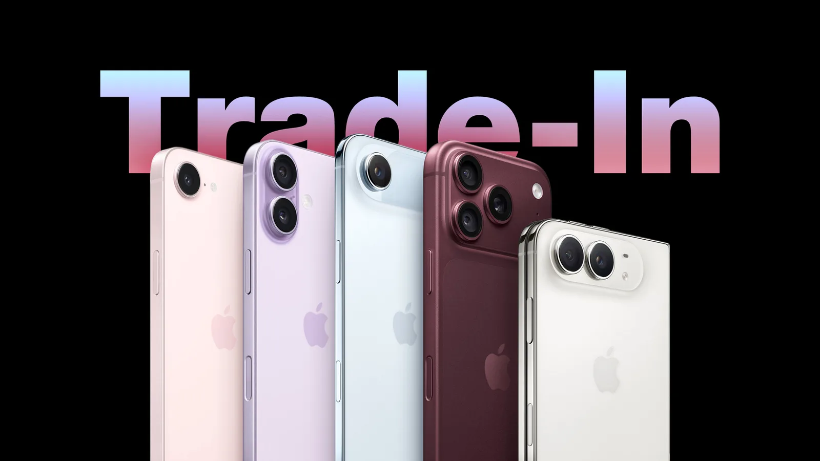 En iPhone, MacBook och iPad visas tillsammans och representerar Apples inbytesprogram