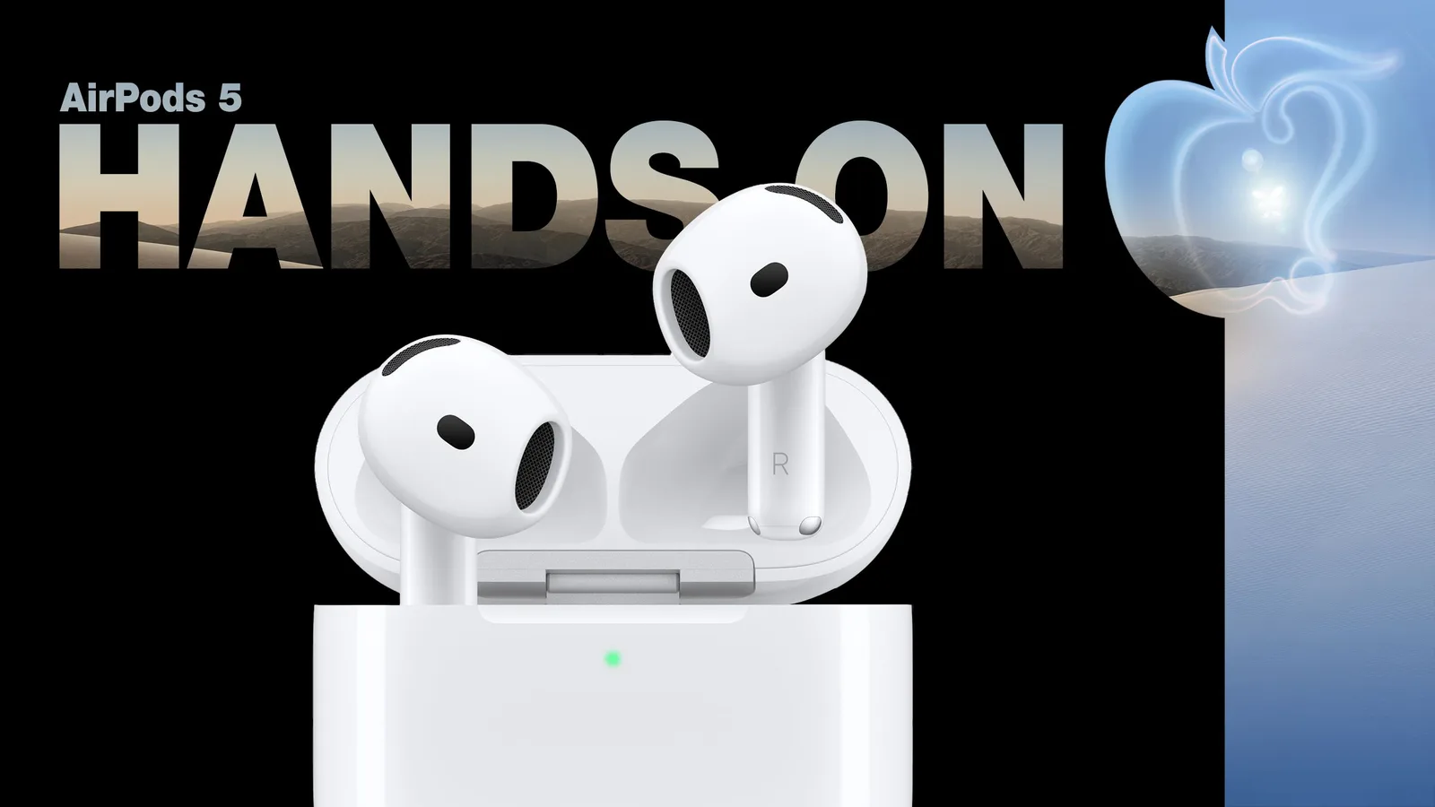 Apple AirPods 5-hörlurar i sitt laddningsetui