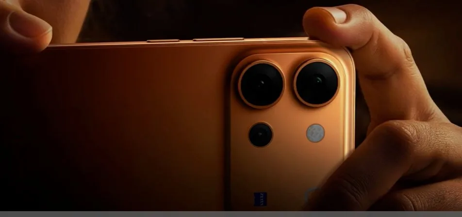 vivo V80 smartphone shown in a promotional teaser highlighting its camera