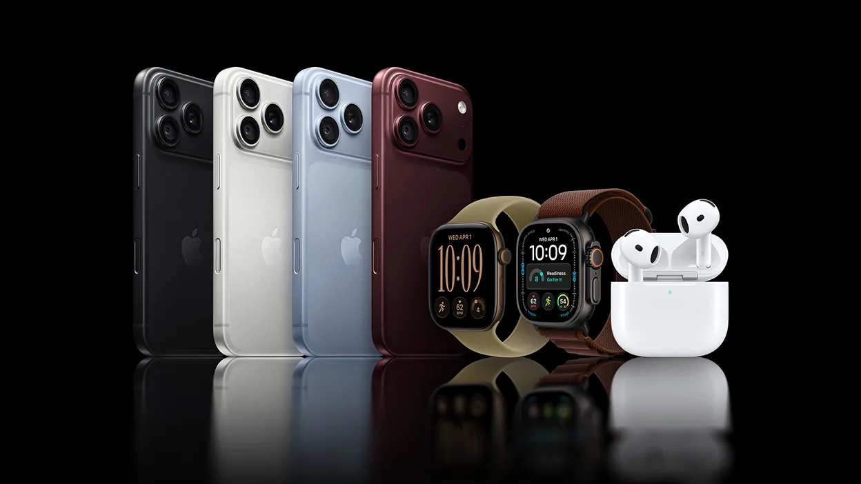 iPhone 18 Pro, Apple Watch and AirPods displayed for a launch-day customer delivery