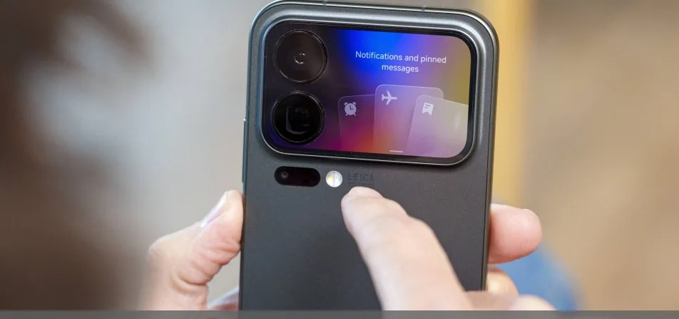 Konzeptionelles Honor-Smartphone mit rückseitigem Display neben dem Kameramodul