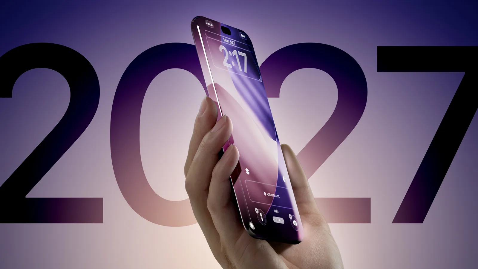 Konzeptionelles iPhone 20 Pro mit nahezu randlosem, gebogenem Display