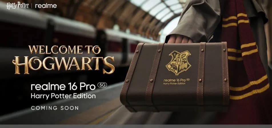 Realme 16 Pro Harry Potter Edition smartphone with themed design and gifting box