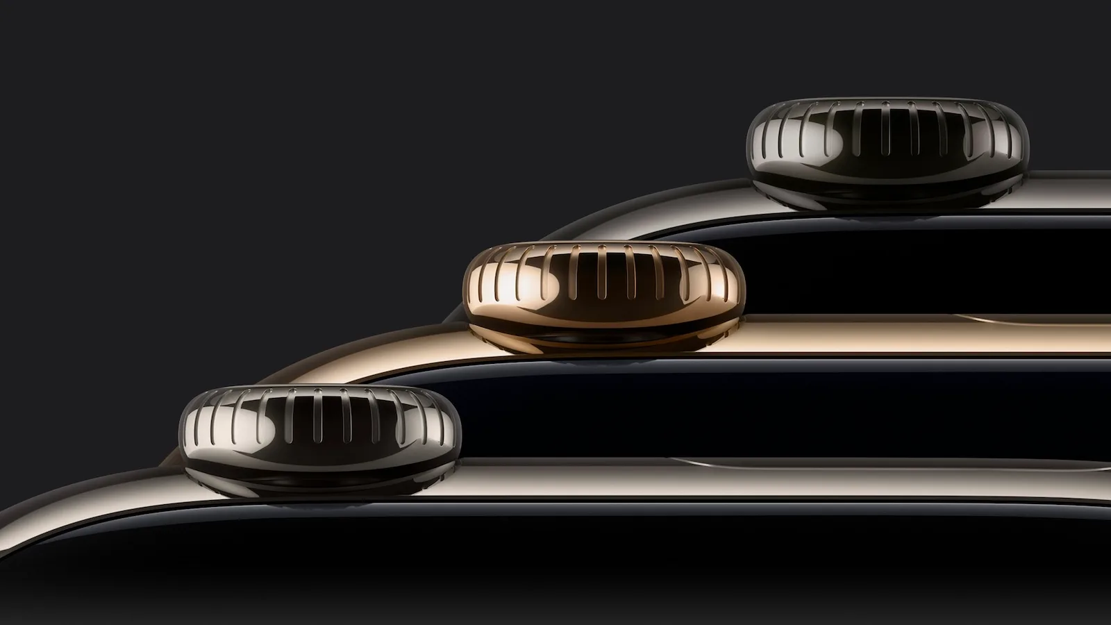 Apple Watch som viser en app, med Digital Crown og Sideknappen synlige