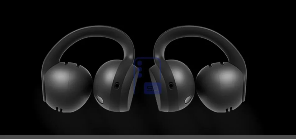 Render der Samsung Galaxy Buds On Open-Ear-Clip-Ohrhörer in Schwarz