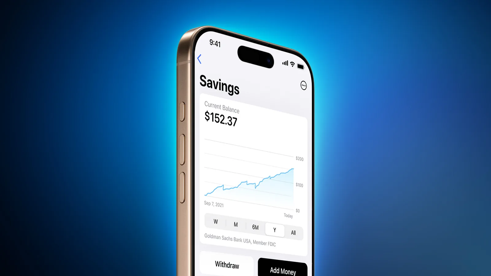 Apple Card Savings Account -brändäys älypuhelimen näytöllä