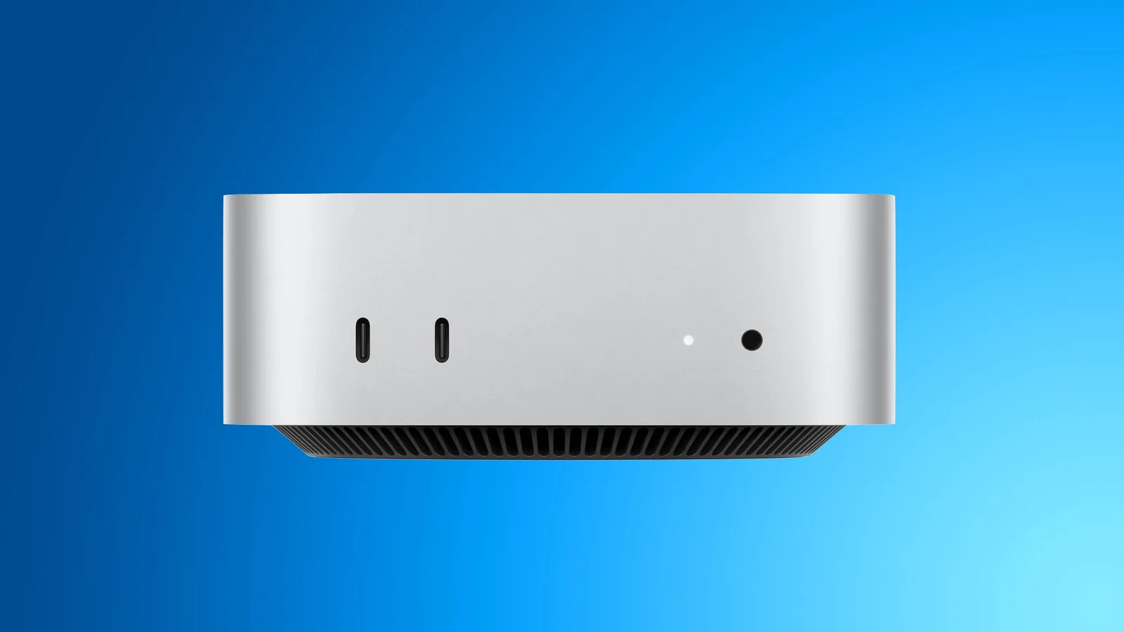 ストレージの選択肢を示すSSDモジュールの横に置かれたApple Mac mini