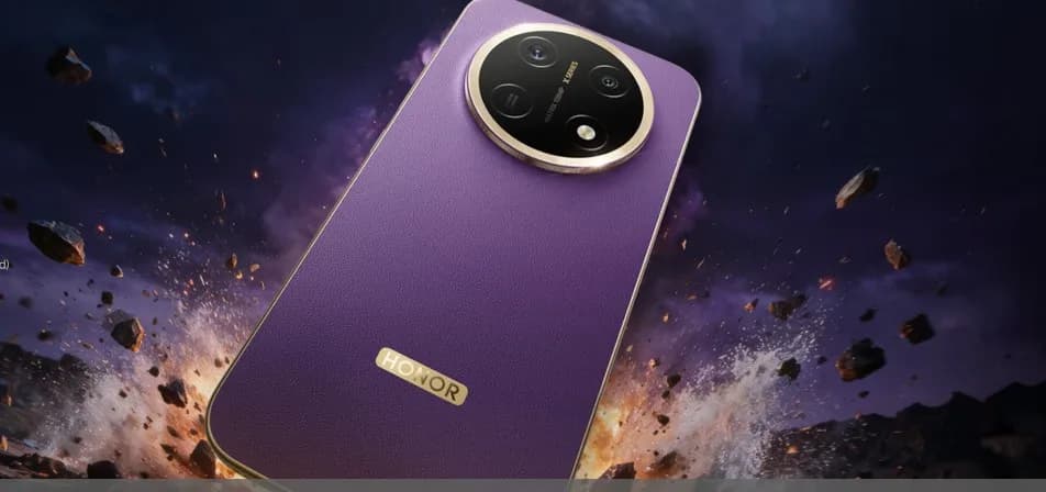 Honor X9e Pro-smartphone som visar skärmen och de tillgängliga färgerna
