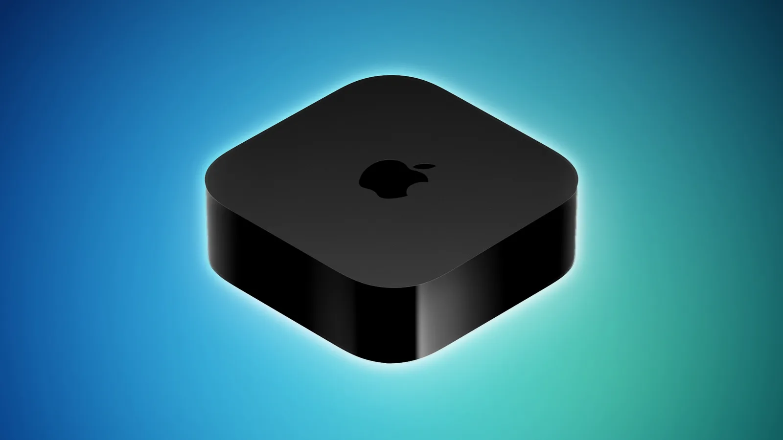 Apple TV 4K accanto a un televisore che mostra l’interfaccia di tvOS