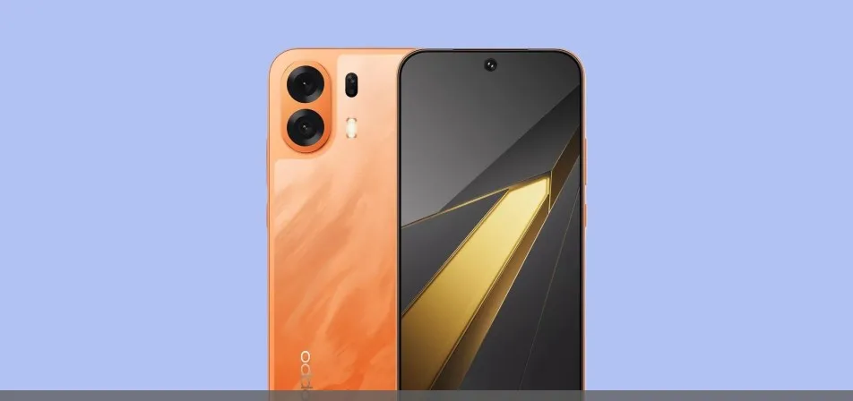 Oppo K14 Plus en Star White y Solar Orange mostrando su diseño trasero
