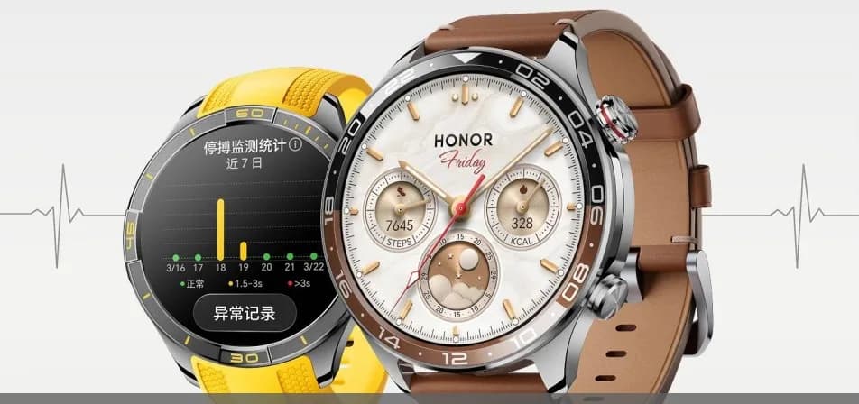 Smartwatch Honor Watch 6 Pro avec écran OLED double couche et lunette en acier inoxydable