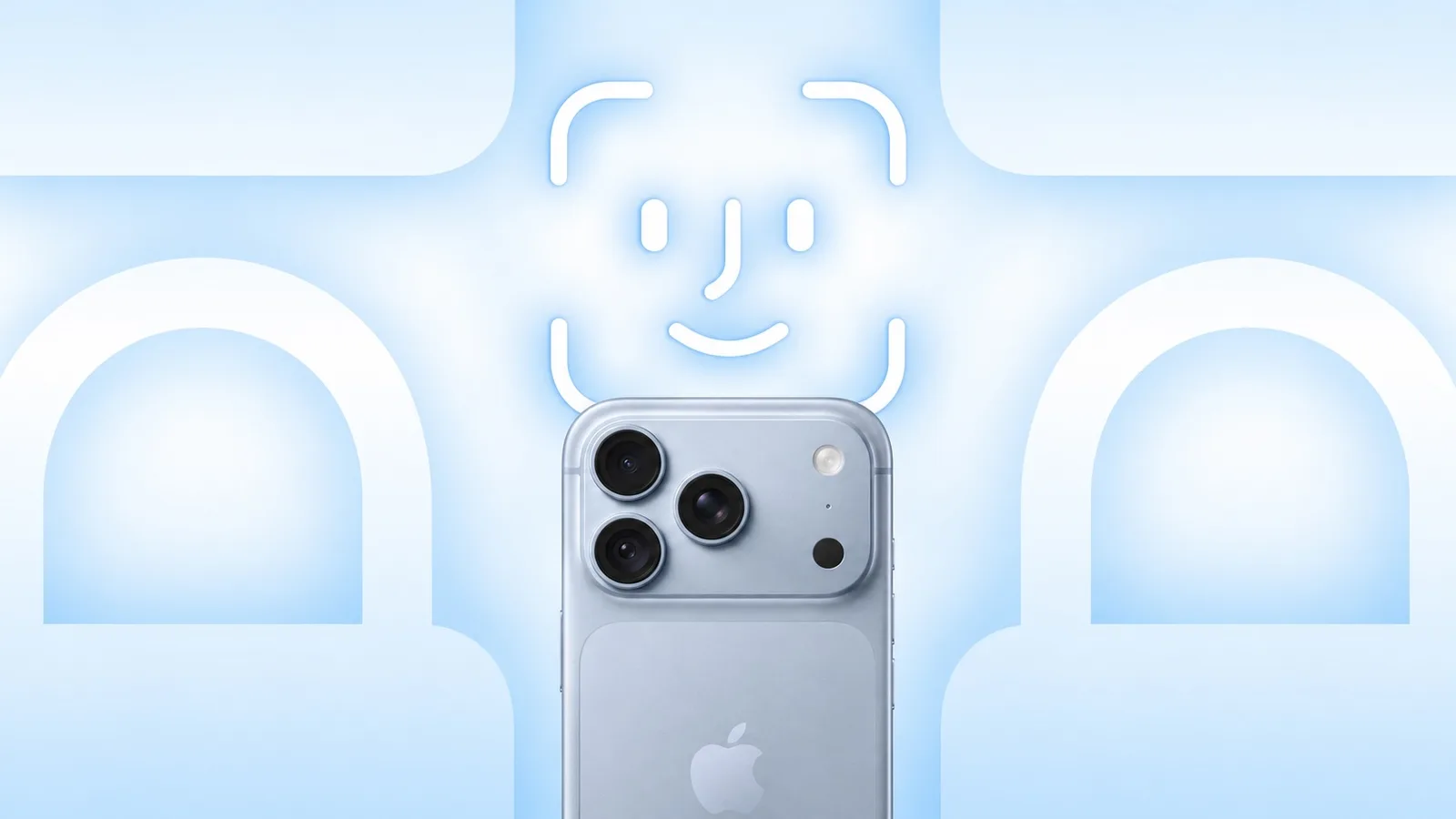 iPhone 18 Pro affichant la configuration de Face ID à côté d’une invite de mise à jour iOS
