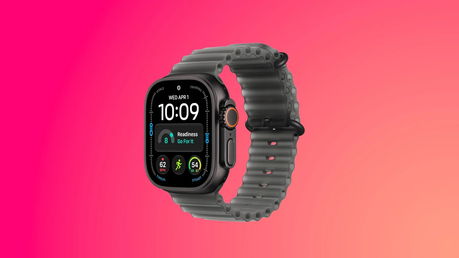 Apple Watch Ultra 4 mostrato con un cinturino Trail Loop