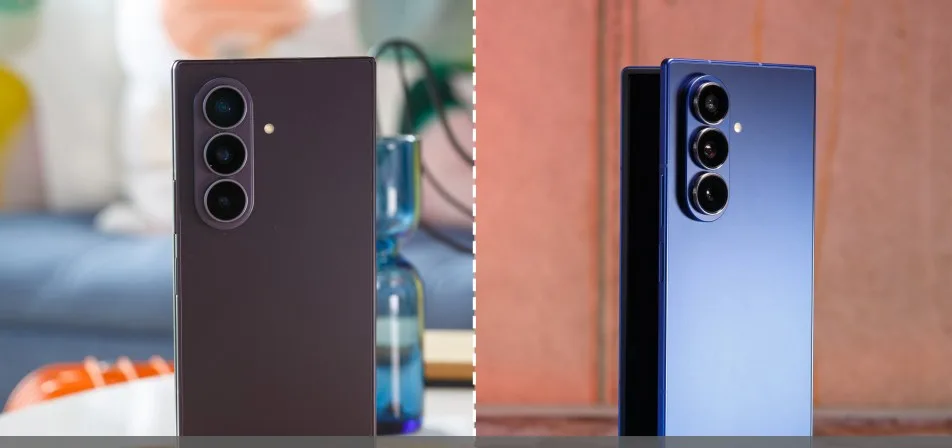 Samsung Galaxy Z Fold8 UltraとGalaxy Z Fold7の折りたたみスマートフォンを並べて表示