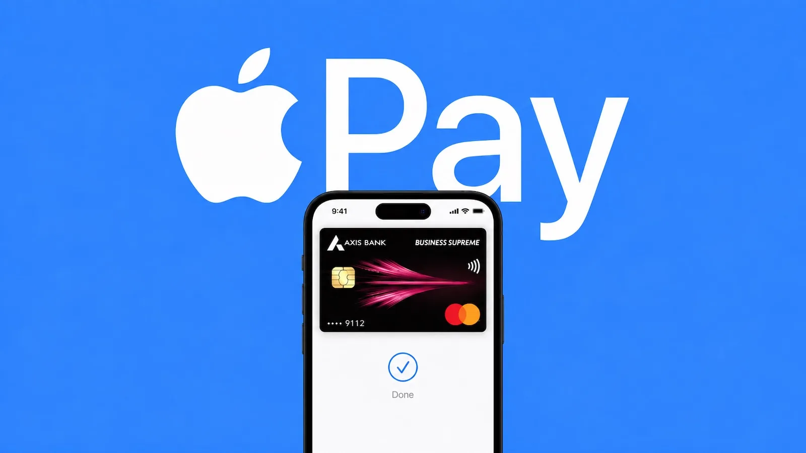 Apple Pay på en iPhone ved siden av en Apple Watch ved en kontaktløs betalingsterminal