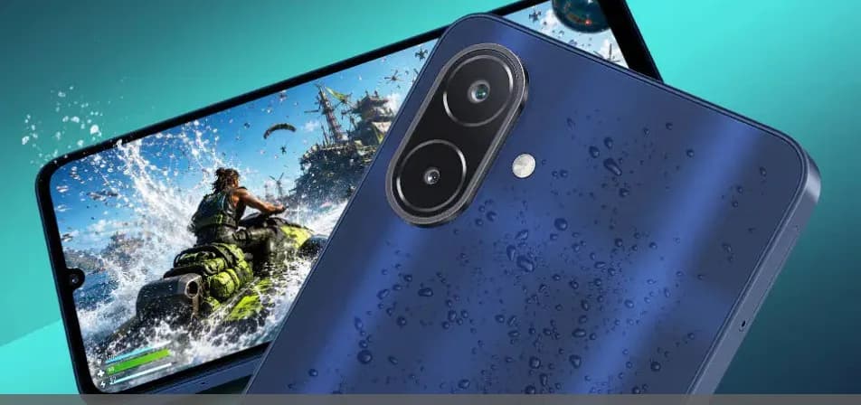 Smartphone Samsung Galaxy M08 e F08 nelle finiture argento e blu scuro