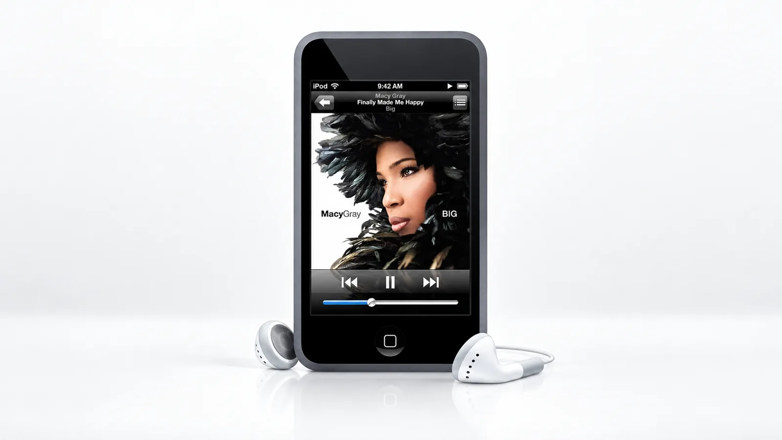The original 2007 iPod touch showing its multi-touch home screen