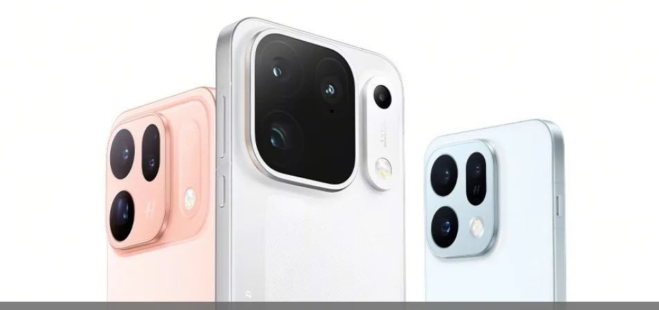 Oppo Find X10 Pro Max showing its square triple-camera rear module and color options
