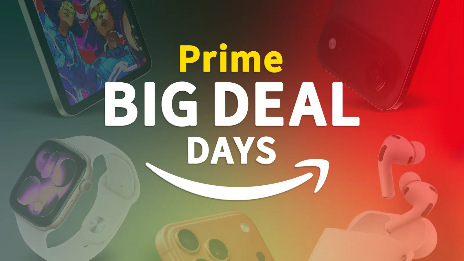 Apple-produkter som AirPods, MacBook Air, iPad och Apple Watch i en onlinekampanj