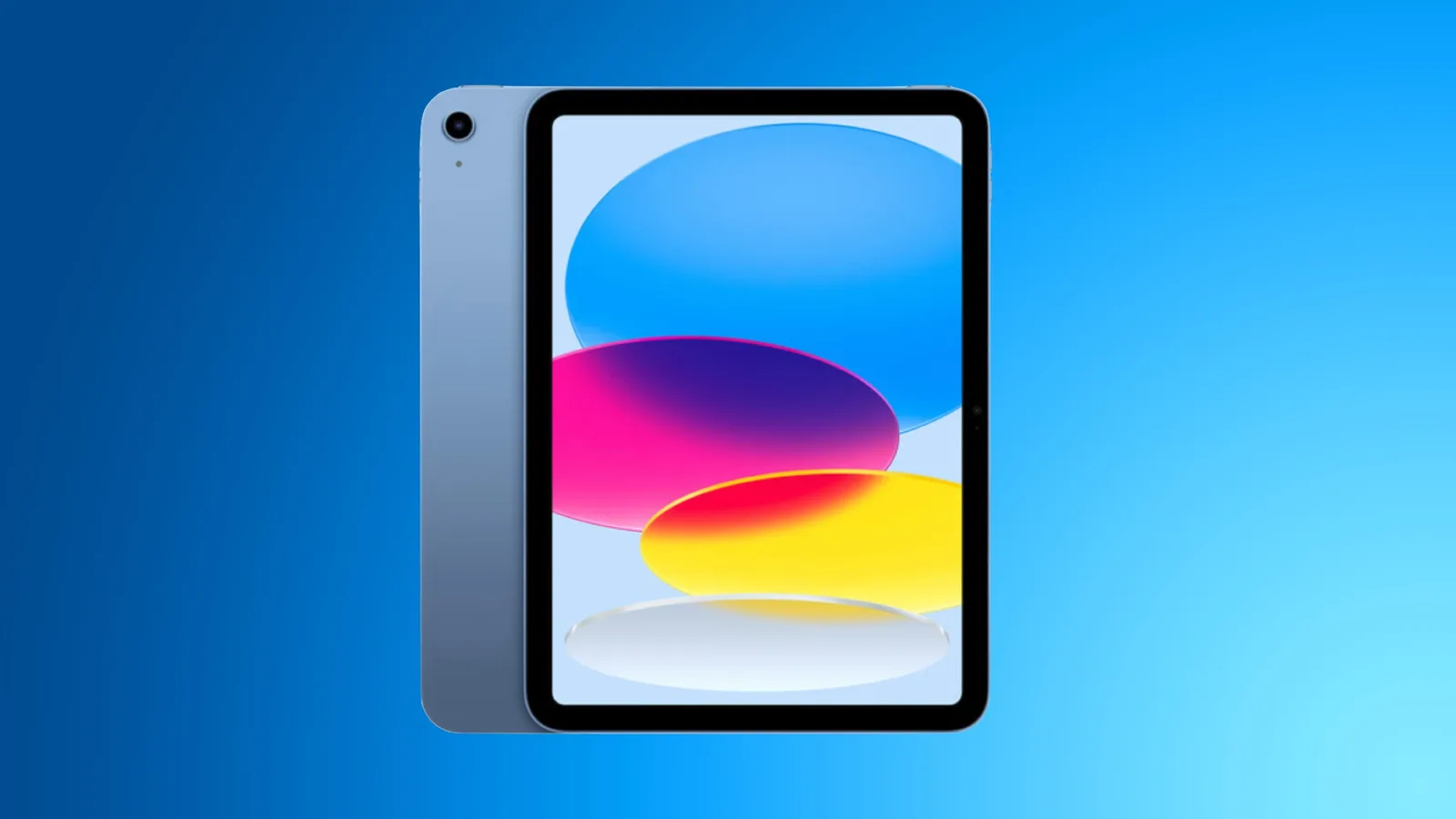 Tablet Apple iPad con il display e le cornici circostanti in vista