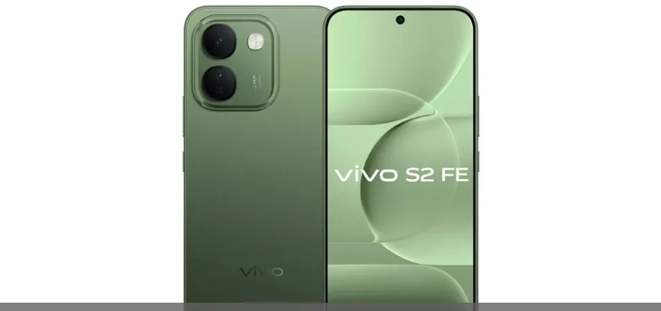 Smartphone vivo S2 FE mostrado con su batería de 10.000 mAh y gran pantalla AMOLED