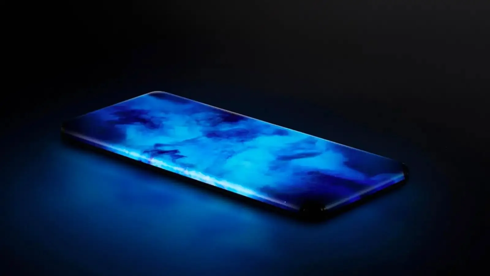 Konzept eines iPhones mit einem OLED-Display, das sich um alle vier Seiten legt