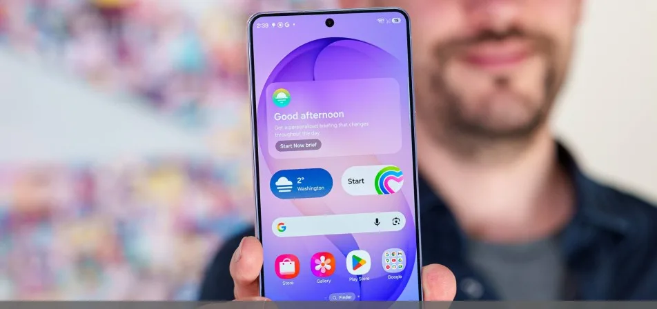 Samsung Galaxy-telefon med en ljusstark OLED-skärm