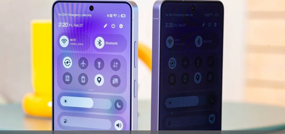 A Samsung Galaxy flagship phone displaying a bright, vivid OLED screen