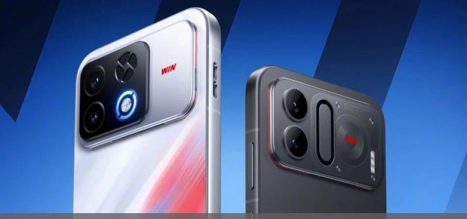 Teléfonos de la serie Honor Win2 con sus diseños traseros y opciones de color
