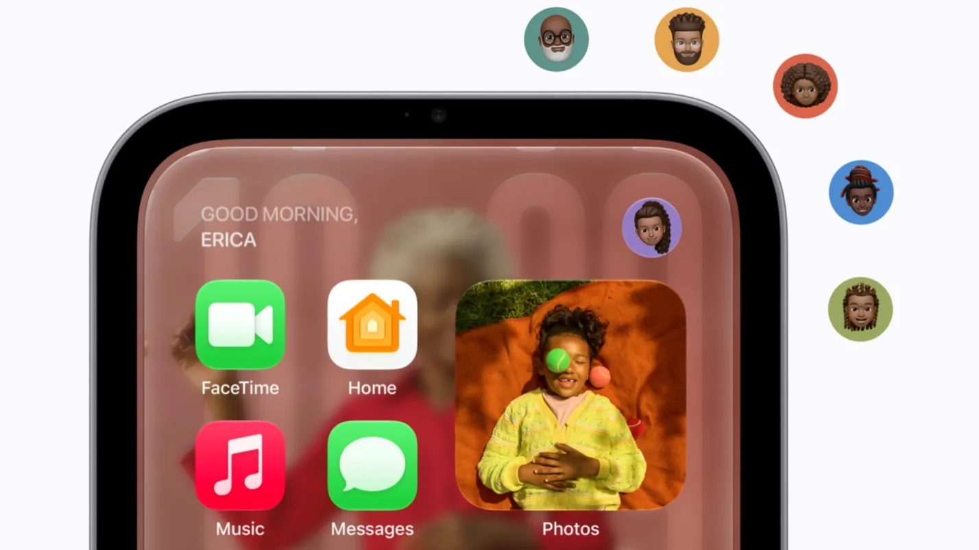 Appareil Apple HomeView affichant des apps dans un intérieur