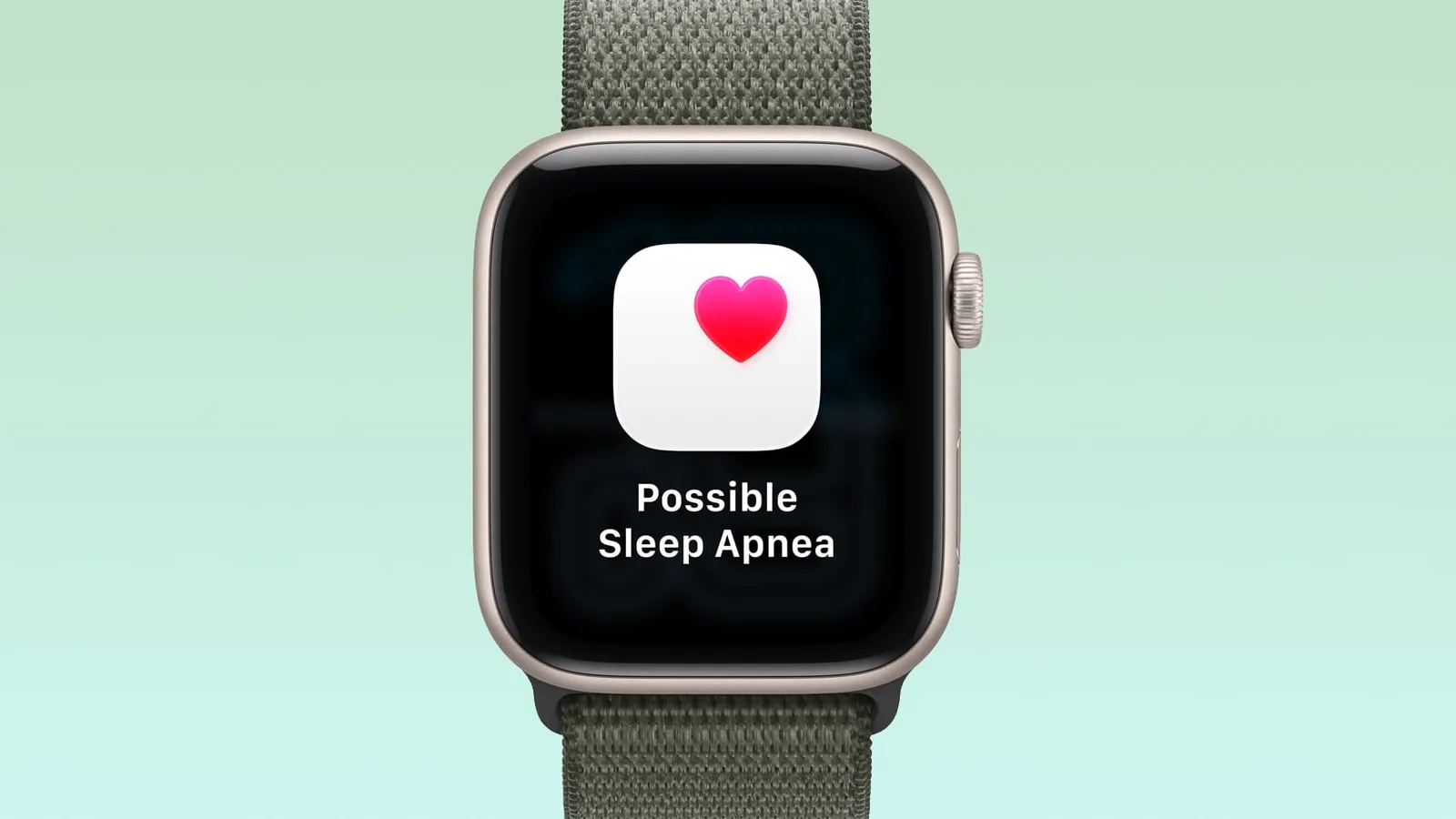 Apple Watch mit Informationen zur Schlafgesundheit neben einer schlafenden Person