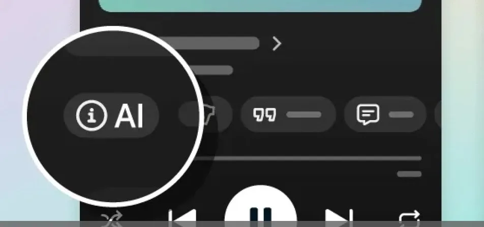 YouTube Music-spelare som visar märkningen Made with AI för en AI-genererad låt