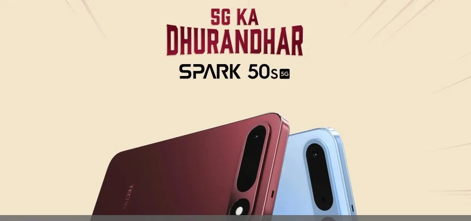 Smartphone Tecno Spark 50s e Spark 50C mostrati nei colori disponibili