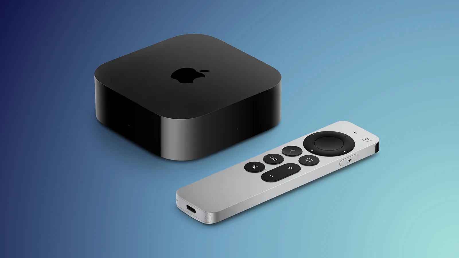 Den nye Apple TV 4K vist sammen med Siri Remote